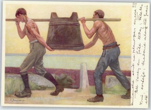 2088 Cressier NE cres - sign. Gustave Jeaneret Buttenträger