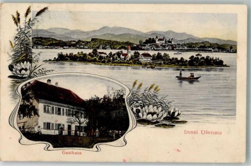Ufenau Insel 1909 Foto AK Gasthaus