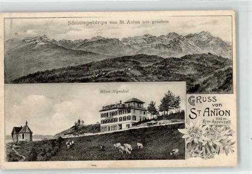 9413 Oberegg 1907 - Hotel Alpenhof Säntisgebirge St.Anton