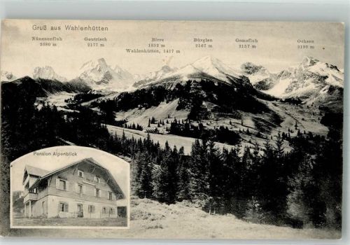 3153 Gambach 1912 Foto AK Wahlenhütten Rüschegg Pension Alpenblick