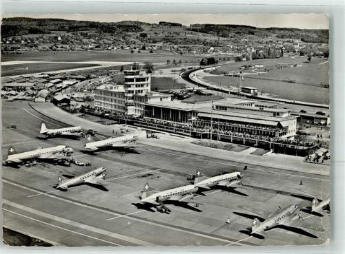 Foto AK Flughafen Kloten Flugzeuge