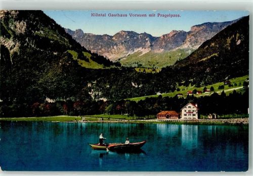 8750 Klöntal - Gasthaus Vorauen Pragelpass Ruderboot
