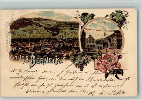 9442 Berneck 1905 BOAKC Lithographie Marktplatz Verlag Künzli Nr 401