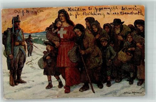 Flüchtlinge Helvetia Künstlerkarte