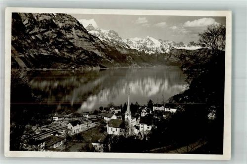 8874 Mühlehorn 1946 Foto AK Bahnhof Mürtschenstock