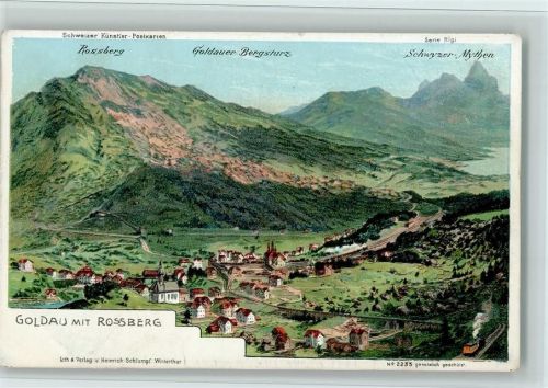 6410 Goldau Lithographie Verlag Schlumpf Nr. 2235