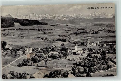 3507 Biglen - Alpen Kirche Stempel Hotel Bären