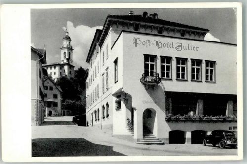 7450 Tiefencastel Foto AK Hotel Julier Auto