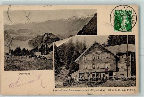 6052 Hergiswil NW 1912 - Pension Sommergasthaus Alpgschwänd am Pilatus