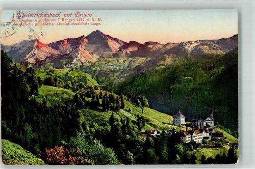 6383 Niederrickenbach Maria Rickenbach 1915 - Brisen Hüttenstempel Hotel Engel