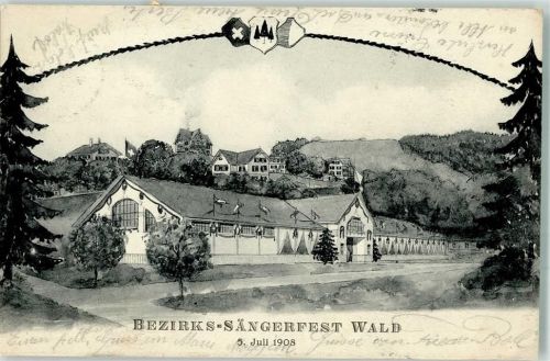 8636 Wald ZH 1908 - Bezirks-Sängerfest 5.8.1908