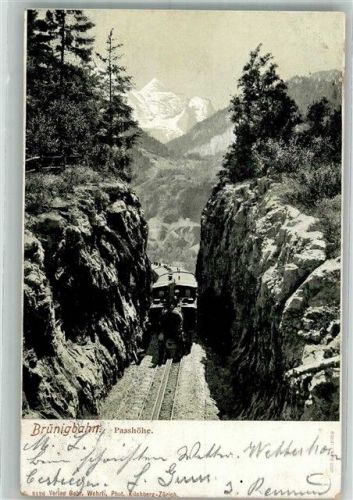 3860 Brünig 1903 Foto AK Bergbahn Brünigbahn Passhöhe