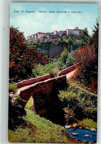 6900 Lugano Foto AK Burg Motiv nella Valsolda