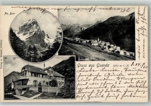 7545 Guarda 1905 Foto AK Hotel Meisser Piz Buin