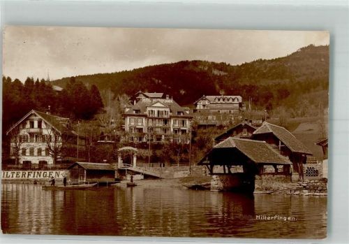 3652 Hilterfingen 1921 Foto AK Hotel