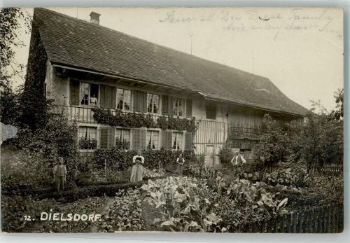 8157 Dielsdorf 1908 Foto AK Bahnpost