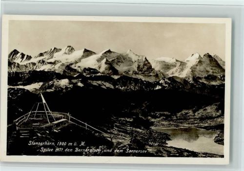 Stanserhorn - Spitze mit den Berneralpen und dem Sarnersee