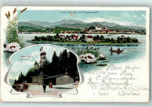 Ufenau Insel 1907 Lithographie Etzel Kulm