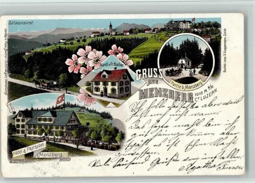 6125 Menzberg 1904 BOAKC Handlung Bucher Hotel Lithographie