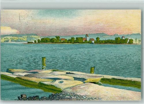 Ufenau Insel Lithographie Zürichsee