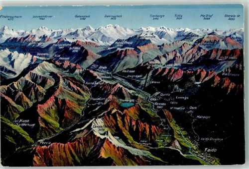 6760 Faido - Gotthardbahn Vogelschau Serie Alta Levina Nr. 505