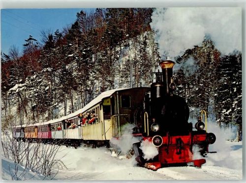 6340 Sihlbrugg - Dampflok Eisenbahn Winter Sihltalbahn