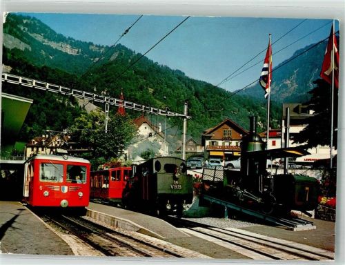 Rigibahn Foto AK Bahnhof Vitznau Rigi-Bahn Triebfahrzeuge 1871-1971