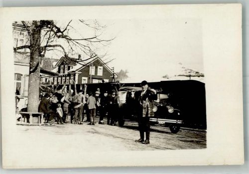 9200 Gossau SG Foto AK Auto Bahnhof Ort handschriftlich