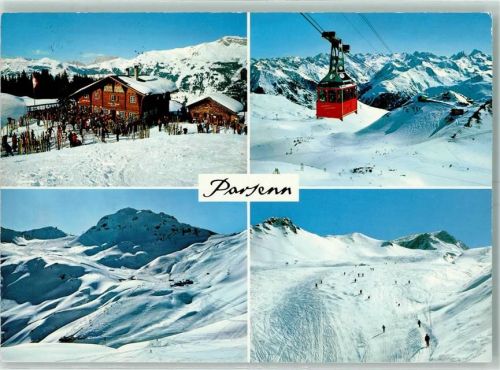 7240 Küblis - Skihaus Schwendi Derby-Schuss mit Weissfluh Luftseilbahn Parsenhütte-Weissfluhjoch Abfahrt Weissfluhjoch Parsennhütte u. Parsennfurgga