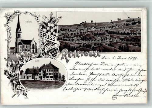 9038 Rehetobel BOAKC Lithographie Kirche Gupf