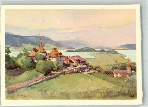 3235 Erlach Künstlerkarte Bielersee