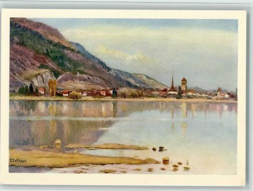 2520 La Neuveville Künstlerkarte am Bielersee C. Zeltner