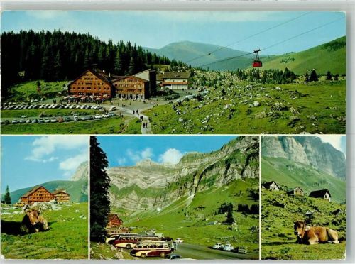 Schwägalp 1973 Foto AK Seilbahn Hotel Schwägalp Omnibus