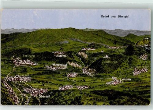 4104 Oberwil BL - Relief vom Birsigtal