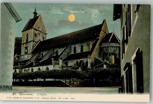 2882 St-Ursanne Mondschein Kirche