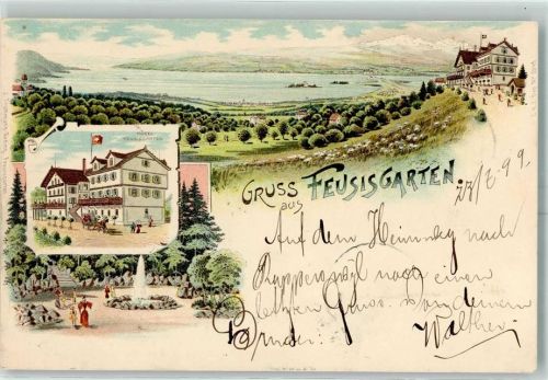 8835 Feusisberg 1899 Lithographie Hotel Feusisgarten