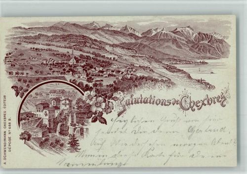 1071 Chexbres 1897 BOAKC Vorläufer Druck um 1890 Lithographie