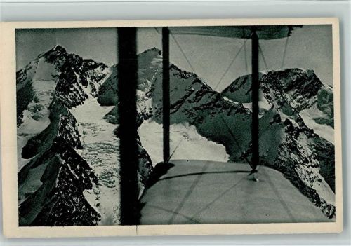 Mischabel 1922 - Blick aus Doppeldecker Fliegeraufnahme der Ad Astra Mischabelgruppe