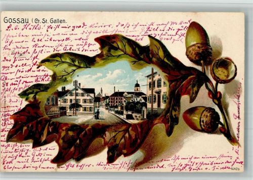 9200 Gossau SG 1906 BOAKC Lithographie Prägedruck