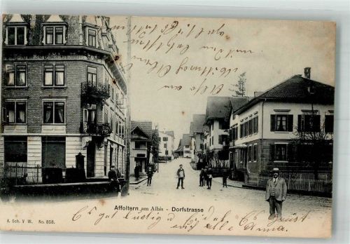 8910 Affoltern am Albis 1904 Foto AK Dorfstrasse
