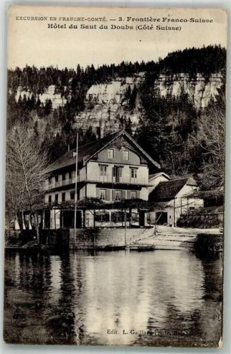 Saut du Doubs 1914 Foto AK Grenze Hotel du Saut du Doubs