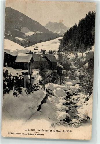 1863 Le Sépey Ormont-Dessous 1906 - Dent de Midi Winter