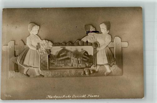 8890 Flums 1919 Foto AK Kurhaus Frohe Aussicht Kinder Tracht
