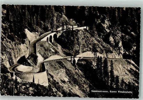 3952 Susten Foto AK Sustenstrasse Kurve Wendeplatte