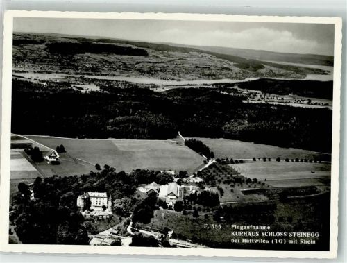 8536 Hüttwilen Foto AK Fliegeraufnahme Schloss Steinegg Kurhaus