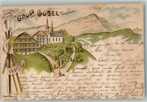 6313 Menzingen 1898 Lithographie Gubel