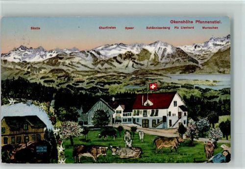 Pfannenstiel Künstlerkarte 1913 Okenshöhe Kühe