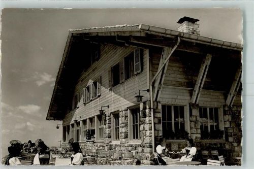 Niederhorn - Berghaus Terrasse Frauen in Trachten