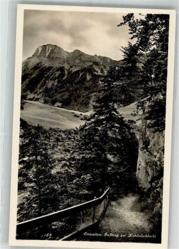 6376 Emmetten Foto AK Fußweg zur Kohltalschlucht