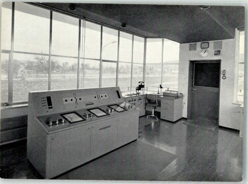 4127 Birsfelden Foto AK Rheinkraftwerk Schiffsschleuse Bedienraum